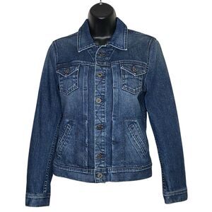 AG Adriano Goldschmied Womens Small Trucker Jean Jacket Blue Denim Western NEW